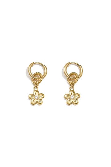 Goudlief Oorringetjes met hangende madelief (Oorbellen), Verzenden, Nieuw, Zilver, Overige materialen