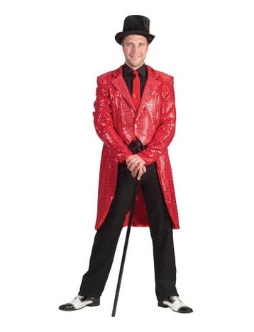 Slipjas Pailletten Rood Heren, Kleding | Heren, Carnavalskleding en Feestkleding, Ophalen of Verzenden, Nieuw