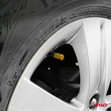 Aluminium ventieldopje geel 4 stuks AMIO-03633, Auto-onderdelen, Verzenden, Nieuw