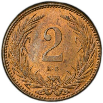 Hongarije. Franz Joseph I. 2 Filler 1894 / MS64RB