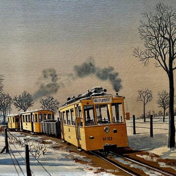 Henri Dethier (1939-2009) - Le train sous la neige,