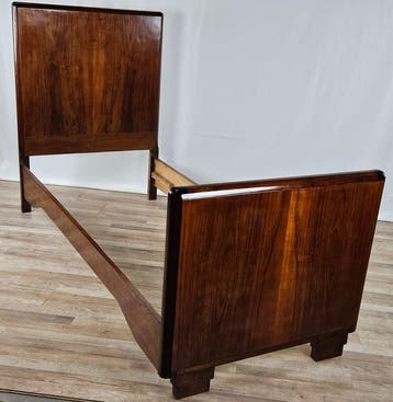 Bed - Eenpersoonsbed Art Deco in radica-hout - Knoesthout