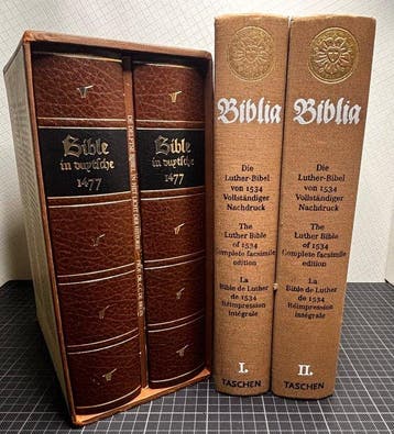 Two Monumental Bible Facsimiles: Delft Bible 1477 & Luther