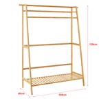 [en.casa] Bamboe kledingrek Föglö met kapstok 100x40x139 cm, Verzenden, Nieuw