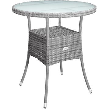 Polyrotan Balkontafel Grijs Ø60cm (Tuin en Terras), Verzenden, Nieuw