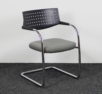 Vergaderstoel Vitra Visavis 1 - Grijs / Aluminium, Huis en Inrichting, Ophalen of Verzenden, Gebruikt