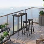 Nieuwe Industriële Bartafel - Zwart met metalen onderstel, Verzenden, Nieuw