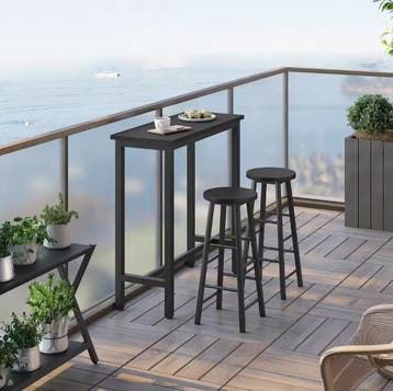 Nieuwe Industriële Bartafel - Zwart met metalen onderstel, Huis en Inrichting, Verzenden, Nieuw