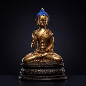 Beeld, Boeddha 22 cm - 22 cm - Hars, Antiek en Kunst