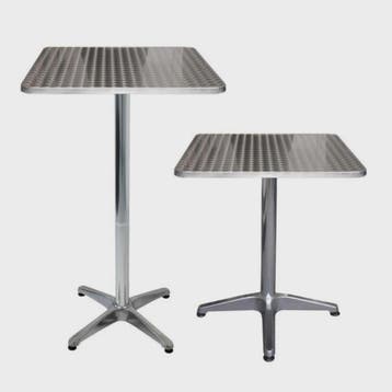 Aluminium Bistrotafel 60x60cm - In Hoogte Verstelbaar (70-11, Verzenden, Nieuw