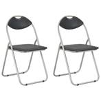 vidaXL Eetkamerstoelen inklapbaar 2 st kunstleer zwart, Huis en Inrichting, Stoelen, Verzenden, Nieuw, Zwart