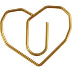 Clips, hart, afm 30x20 mm, goud, 6 stuk/ 1 doos, Nieuw