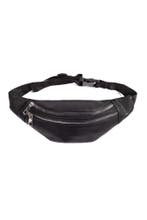 Heuptas Zwart 2 Ritsen PU Leer Fanny Pack met Voorvak Zwarte, Ophalen of Verzenden, Nieuw, Zwart, Overige typen