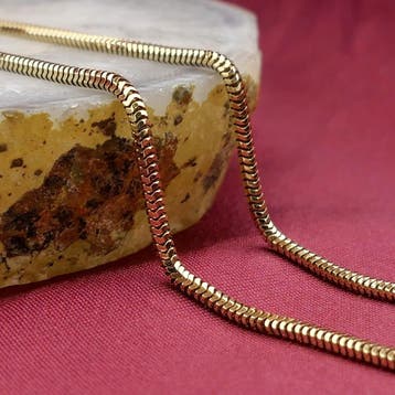 Gouden slangenschakel ketting, Ophalen of Verzenden, Gebruikt, Goud, Goud