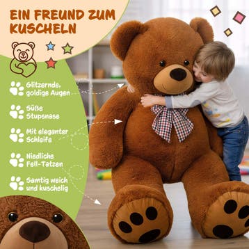 Knuffelbeer Bruin Pluche 150cm XXL (Knuffels, Speelgoed), Kinderen en Baby's, Speelgoed | Knuffels en Pluche, Verzenden, Nieuw