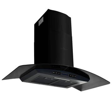 vidaXL Wandafzuigkap 756 m³/u 90 cm roestvrij staal zwart, Verzenden, Nieuw