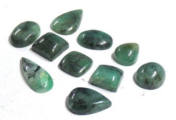 Partij - SMARAGD - 100% natuurlijk Cabochon- 17.26 g - (10)