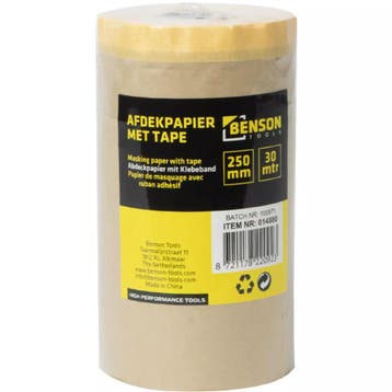 Benson Afdekpapier met tape 250 mmx 30 mtr - beschermt te..., Ophalen of Verzenden, Nieuw