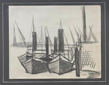 Siep Van Den Berg (1913-1998) - Boten in friesland
