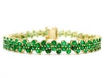Armband - 14 karaat Geel goud - 10.95ct. tw. Smaragd -, Nieuw