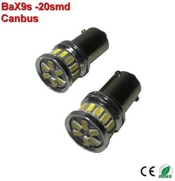 2x  BAX9s -20-3014 SMD Canbus 380lumen, Verzenden, Nieuw