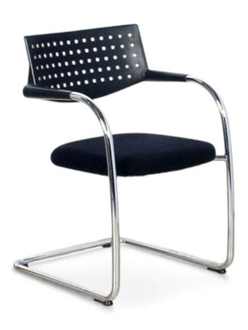 Vitra Visavis vergaderstoel, zwart-chrome, Ophalen of Verzenden, Nieuw, Zwart