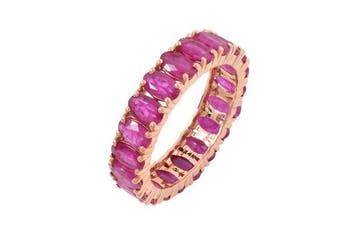 Eeuwigheidsring - 14 karaat Geel goud - 5.55ct. tw. Robijn
