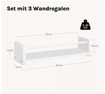 2dekans | Woltu Wandplankenset - Zwevend - MDF - 3 Delig -, Ophalen of Verzenden, Zo goed als nieuw