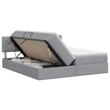 vidaXL Opslag bed met hoofdeinde 2 st Lichtgrijs Nep Leer, Verzenden, Nieuw