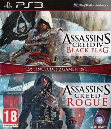 Assassins Creed IV: Black Flag + Assassins Creed: Rogue -…, Ophalen of Verzenden, Zo goed als nieuw