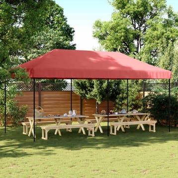 vidaXL Partytent 292 x 580 x 315 cm Bordeauxrood Oxford Stof, Verzenden, Nieuw, Partytent