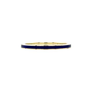 Gouden ring met blauw emaille 14 karaat, Verzenden, Zo goed als nieuw, Goud