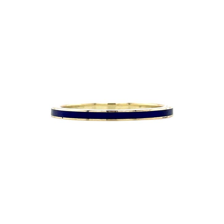 Gouden ring met blauw emaille 14 karaat, Sieraden, Tassen en Uiterlijk, Ringen, Goud, Zo goed als nieuw, Verzenden