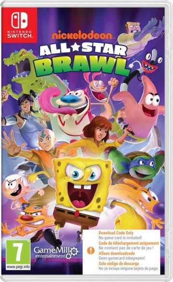 Nickelodeon All-Star Brawl (Downloadcode in box) Switch, 3 spelers of meer, Ophalen of Verzenden, Zo goed als nieuw, Vanaf 12 jaar
