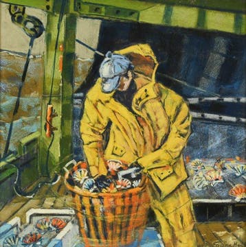 Jean-Paul Fouache (né en 1943) - La pêche à la Coquille