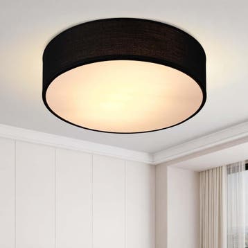 Plafondlamp Zwart Stof ø38cm (Lampen, Interieur), Verzenden, Nieuw