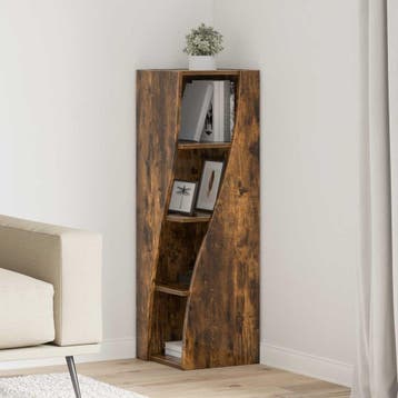 vidaXL Hoekkast 32x32x102cm Bewerkt hout Gerookt eiken, Verzenden, Nieuw