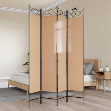 vidaXL 4-panelen roomdivider Beige 160 x 200 cm Stof, Huis en Inrichting, Woonaccessoires | Kamerschermen, Verzenden, Nieuw