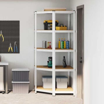 vidaXL Hoekplank met plank Zilver 90 x 90 x 198 cm Bewerkt, Huis en Inrichting, Verzenden, Nieuw