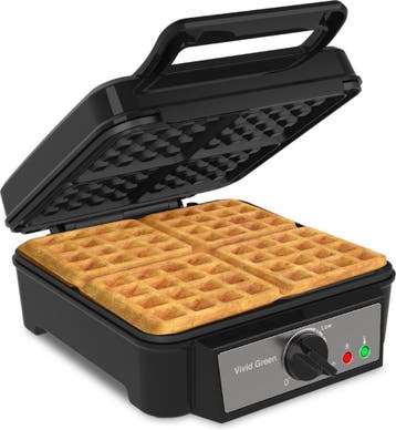 Wafelijzer voor 4 Wafels - Wafelmaker - Antiaanbaklaag, Verzenden, Zo goed als nieuw