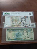 Bahamas, Fiji. - 2 slabbed banknotes Dollar - 2002/2019