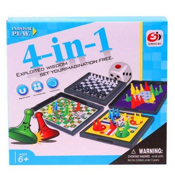 4-in-1 Magnetisch Bordspel - Met Schaken en Ludo, Verzenden, Nieuw