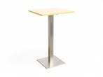 Sateliet bartafel, 70 x 60 cm, RVS onderstel, lindberg ei..., Overige plaatsen, Ophalen of Verzenden, Gebruikt, Tafel