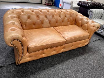 Chesterfield Maarssen ! Camel Leren 3 zits Chesterfield Bank, Ophalen, Chesterfield, Driepersoons, Leer