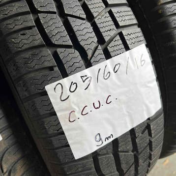 2 x Continental WinterContact 205-60-16 Winterbanden 9mm, Auto-onderdelen, Gebruikt, 16 inch, Band(en), Personenwagen
