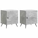 vidaXL Nachtkastje 2 pcs Betongrijs 43 x 34,5 x 50 cm, Huis en Inrichting, Slaapkamer | Nachtkastjes, Minder dan 45 cm, Verzenden
