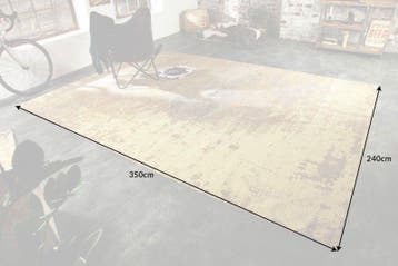 Vintage katoenen tapijt MODERN ART XXL 350x240cm roestbruin, Huis en Inrichting, Stoffering | Tapijten en Kleden, Ophalen of Verzenden