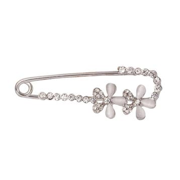 Fako Bijoux - Sierspeld / Sjaalspeld - Bloemen - Kattenoog -, Verzenden, Nieuw