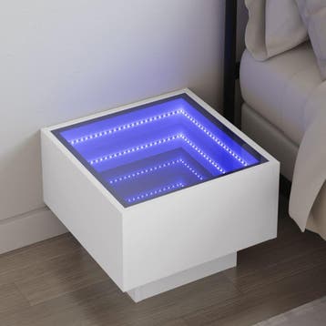 vidaXL Nachtkastje met Infinity LED 40x40x30 cm wit, Minder dan 45 cm, Verzenden, Nieuw, Minder dan 55 cm