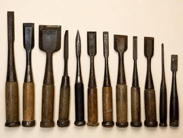 Staal, Hout Beitel - 24.5 cm, Antiek en Kunst